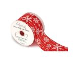 Eleganza Satin Wired Edge Glamorous Snowflake 10yds x 63mm