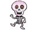 24" Flexmetal Fuchsia Skeleton Foil Balloon