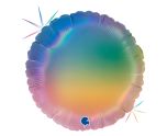18" Grabo Rainbow Holographic Happy B-Day Colourful Rainbow Round