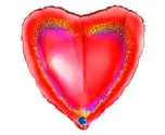 18" Grabo Glitter Holographic Red Heart