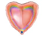 18" Grabo Glitter Holographic Rose Gold Heart