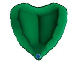 18" Grabo Heart Dark Green Foil
