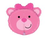 27" Betallic Dimensionals Baby Girl Bear Foil Balloon