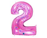 40" Grabo Glitter Holographic Fuxia Number 2