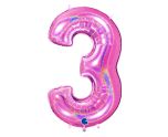 40" Grabo Glitter Holographic Fuxia Number 3