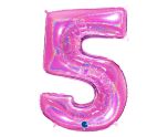 40" Grabo Glitter Holographic Fuxia Number 5