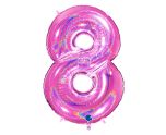 40" Grabo Glitter Holographic Fuxia Number 8