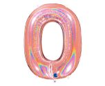40" Grabo Glitter Holographic Rose Gold Number 0