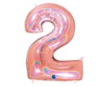 40" Grabo Glitter Holographic Rose Gold Number 2