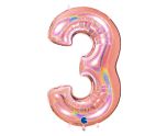 40" Grabo Glitter Holographic Rose Gold Number 3