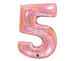 40" Grabo Glitter Holographic Rose Gold Number 5