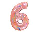 40" Grabo Glitter Holographic Rose Gold Number 6