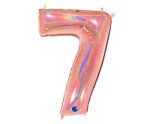 40" Grabo Glitter Holographic Rose Gold Number 7