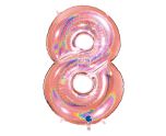 40" Grabo Glitter Holographic Rose Gold Number 8