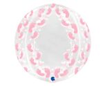 Transparent Globe 19" Pink Footprint - No Valve