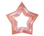 48" Grabo Linky Star Glitter Rose Gold Holographic Shape
