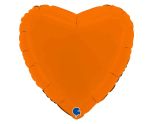 18" Grabo Heart Matte Orange Foil