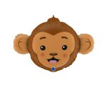 28" Grabo Monkey Head Shape Foil Balloon