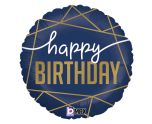 18" Betallic Navy Birthday Round