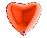 9" Grabo Heart Orange Foil
