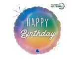18" Grabo Happy Birthday Colourful Rainbow Foil Balloon