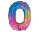 40" Grabo Rainbow Holographic Colourful Rainbow Number 0