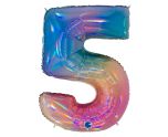 40" Grabo Rainbow Holographic Colourful Rainbow Number 5