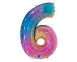 40" Grabo Rainbow Holographic Colourful Rainbow Number 6