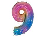 40" Grabo Rainbow Holographic Colourful Rainbow Number 9