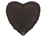 18" Grabo Heart Satin Fumé Black Foil