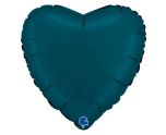 18" Grabo Heart Satin Petrol Blue Foil