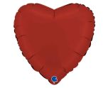 18" Grabo Heart Satin Ruby Red Foil
