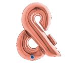 40" Grabo Rose Gold & Symbol Foil Balloon