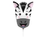 14" Mini Grabo Zebra Head Foil Balloon