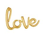 "Love" Script Phrase Gold Foil Balloon