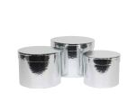 Metallic Silver Hat Box Set of 3 (Largest 14.4cm x 19cm)