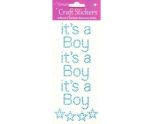 Eleganza Craft Stickers 'It's A Boy' Pearl Blue