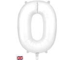 34" Matte White 0 Oaktree Foil Balloon