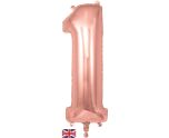 34" Rose Gold Number 1 Oaktree Foil Balloon