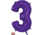 34" Purple Number 3 Oaktree