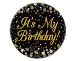 3" Oaktree 'It's My Birthday' Badge Black/Gold