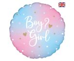18" Boy? Girl Bright Pastel Gender Reveal Round