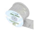 Luxury Wired Edge Ribbon 63mm x 9.1m (10 Yards ) Silver