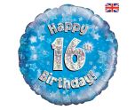 18" Oaktree 16th Birthday Blue Round