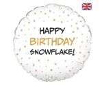 18" Happy Birthday Snowflake Foil Balloon