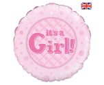 18" Oaktree 'It's A Girl' Pink Round