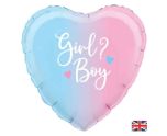 18" Girl ? Boy Ombre Gender Heart