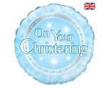 18" Oaktree 'On Your Christening' Blue Round