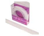 Eleganza Craft Sticker Adhesive Roll 3 Row Pearls White