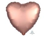 18" Rose Copper Heart Satin Luxe Foil Balloon Anagram - Unpackaged